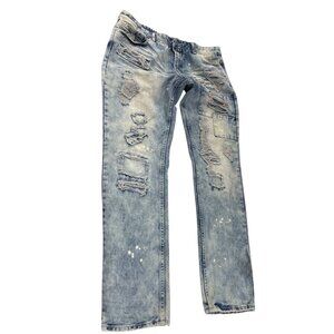 Jordan Craig Artisan mens blue grunge distressed jeans 38/34 SKU 9507